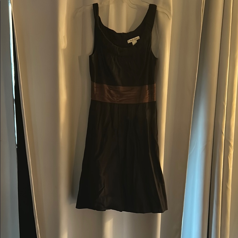 White House Black Market Black and Brown Midi Dress